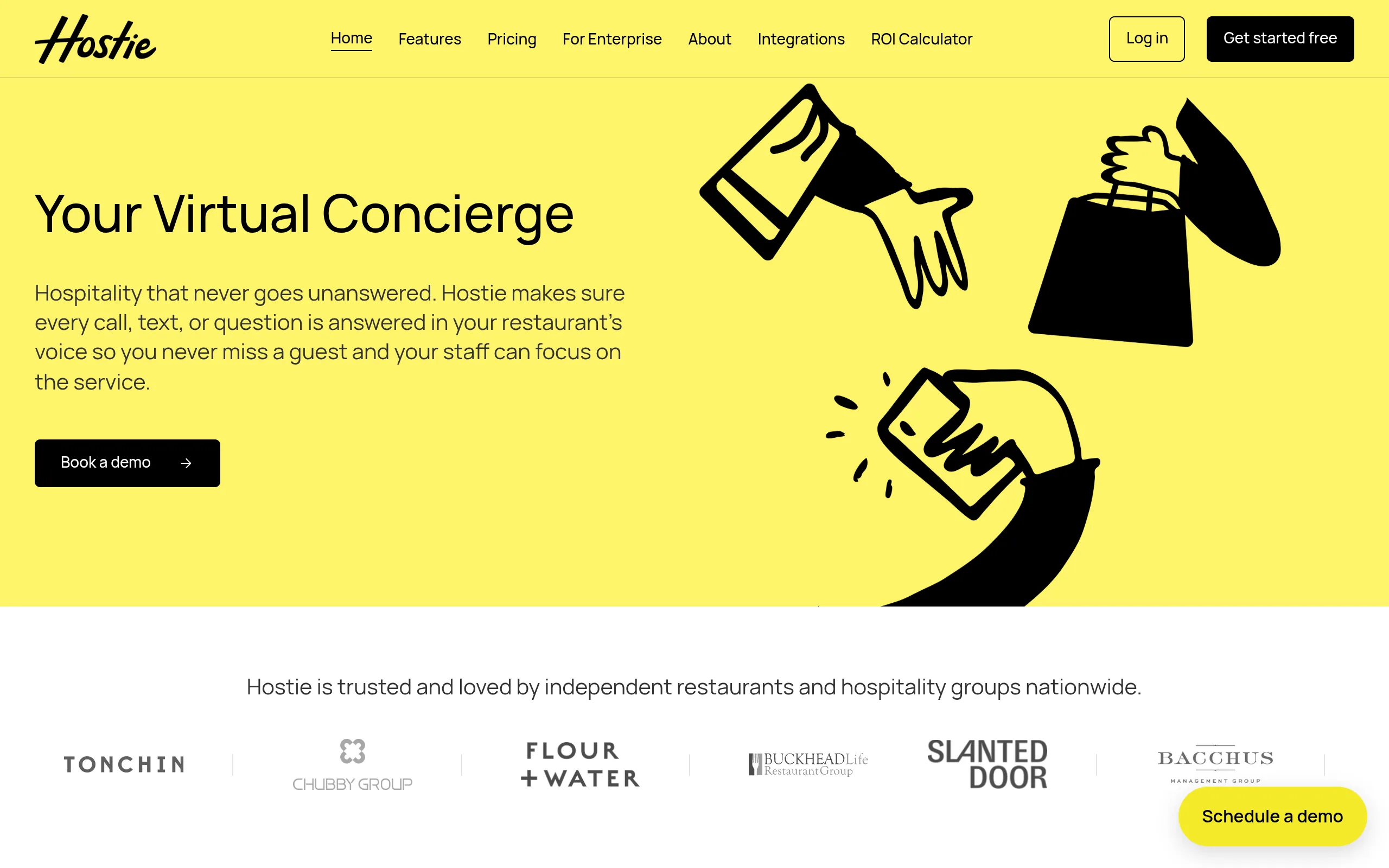 Hostie AI homepage screenshot