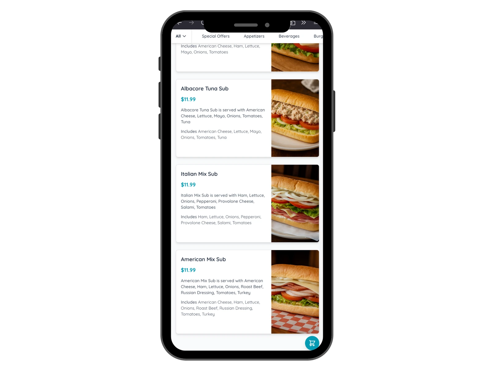 Mobile Restaurant Website