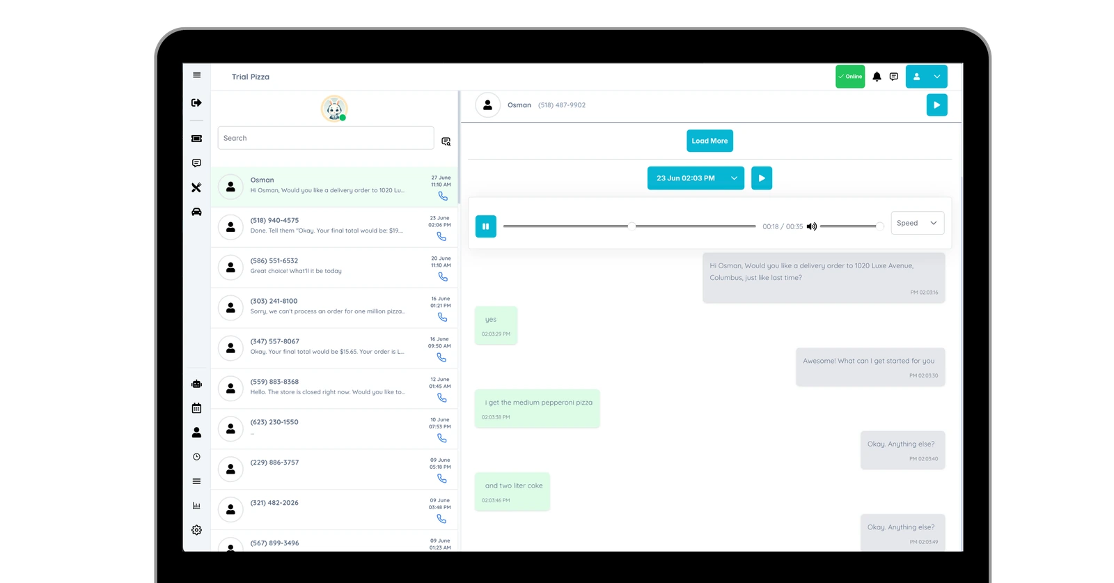 Call History Dashboard